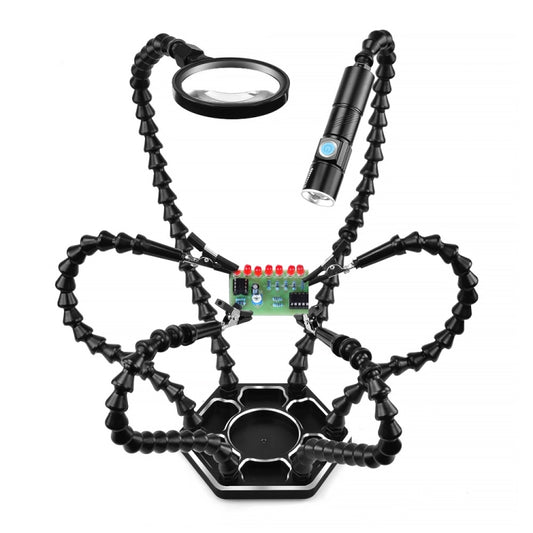 Six-Jaw Aluminum Alloy Soldering Station Repair Workbench(N-SS6LM-BK9 Black) by buy2fix