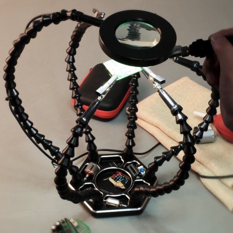 Six-Jaw Aluminum Alloy Soldering Station Repair Workbench(N-SS6LM-BK9 Black) by buy2fix