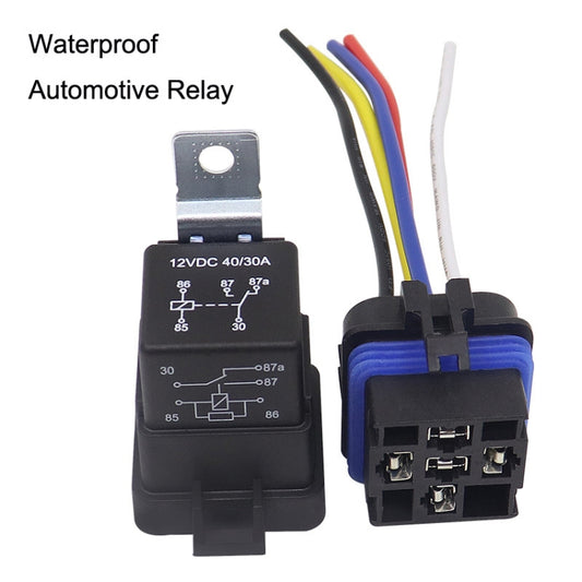 1040 5 Pin Waterproof Integrated Automotive Relay With Bracket, Rated voltage: 12V by buy2fix