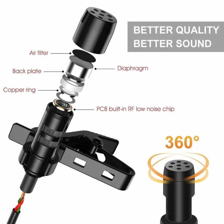 GAM-140 Mobile Phone Recording Collar Microphone(Black) - Microphone by buy2fix | Online Shopping UK | buy2fix