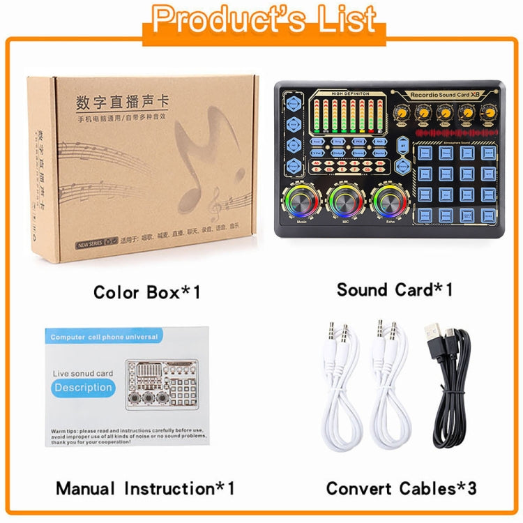 GAX-X8 Live Microphone Equipment Sound Card - USB Sound by buy2fix | Online Shopping UK | buy2fix