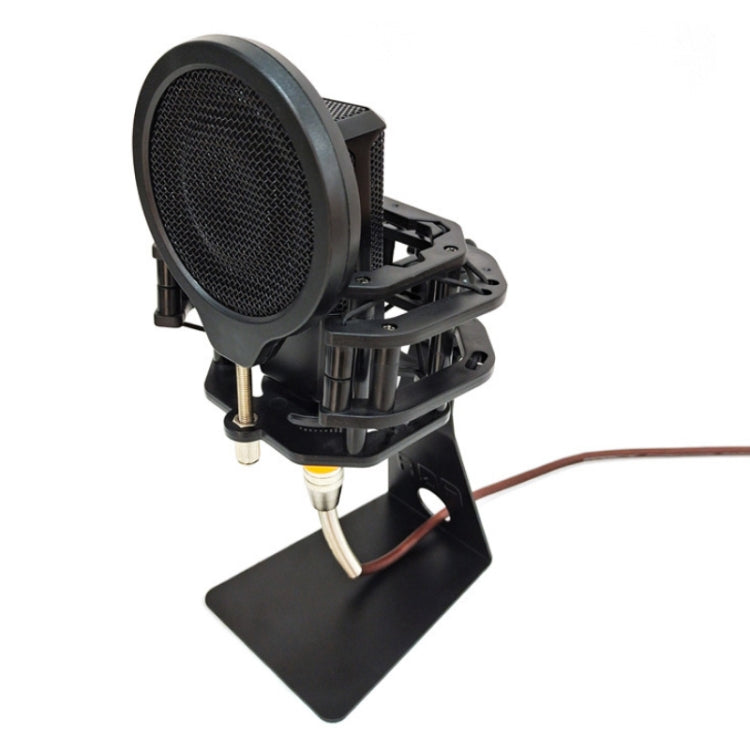 TEYUN L-Shaped Iron Triangle Metal Microphone Stand(Black) by TEYUN