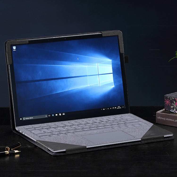 13.5 Inch Multifunctional PU Leather Laptop Sleeve For Microsoft Surface Laptop 1/2/3/4(Business Brown) by buy2fix