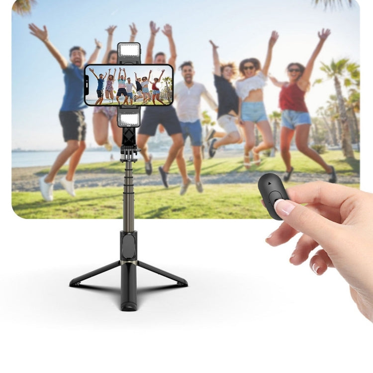 CYKE Q08D Handheld Dual Light Bluetooth Mobile Phone Selfie Stick(Black) by CYKE