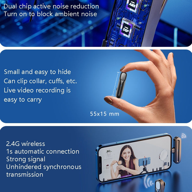 FerTo DX01 Wireless Collar Microphone 2.4G Live Broadcast Equipment, Style: TYPE-C by buy2fix