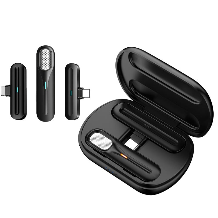 FerTo DX01 Wireless Collar Microphone 2.4G Live Broadcast Equipment, Style: TYPE-C + Charging Bin - Microphone by buy2fix | Online Shopping UK | buy2fix