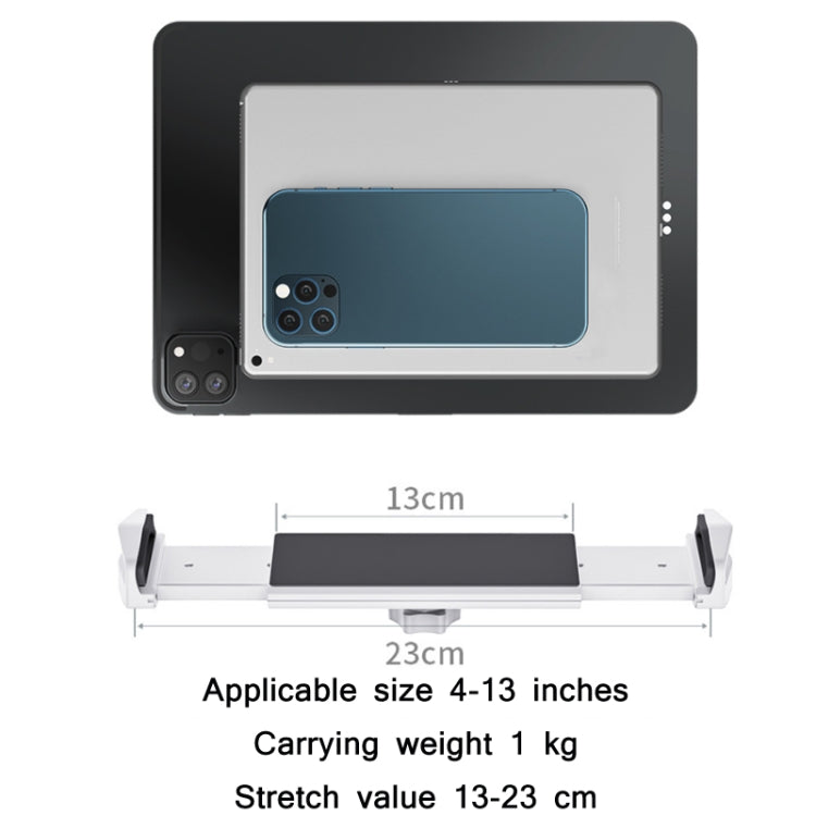 P67 Desktop Folding Mobile Phone Chuck Holder For 4-13 Inch Mobile Phone/Tablet(Silver) - Desktop Holder by buy2fix | Online Shopping UK | buy2fix
