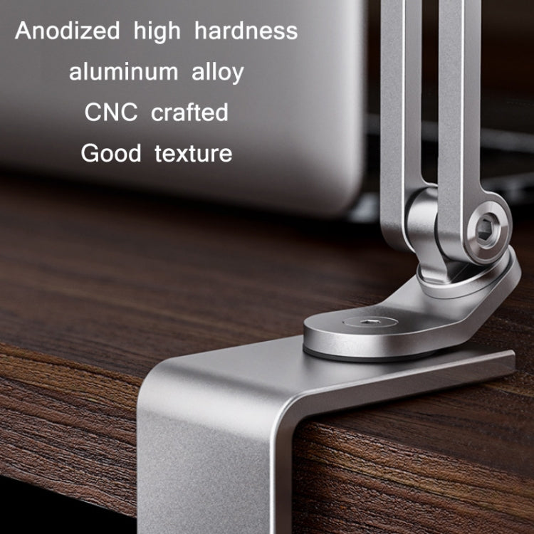 P67 Desktop Folding Mobile Phone Chuck Holder For 4-13 Inch Mobile Phone/Tablet(Silver) - Desktop Holder by buy2fix | Online Shopping UK | buy2fix