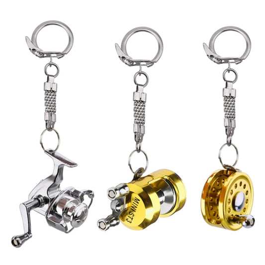 Metal Fishing Wheel Decoration Pendant Mini Wheel Fish Key Chain, Color: C by buy2fix