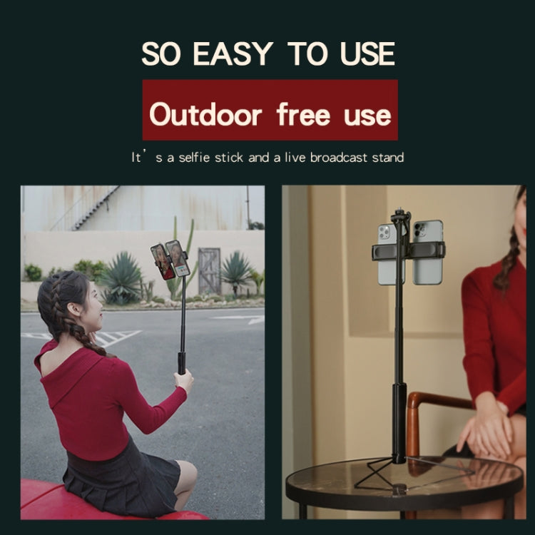 CYKE A22 Bluetooth Remote Control With Tripod Photo Live Bracket A22-80CM-Black (Dual Camera) by CYKE