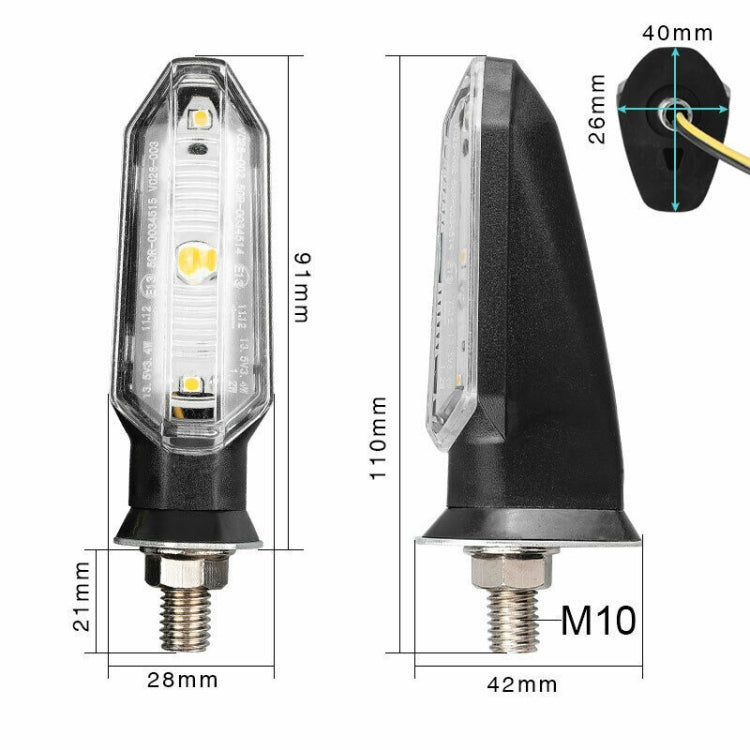 1 Pair MK-121 3 LEDs Shark Motorcycle Signal Lamp(Yellow Light) - Signal Lights by buy2fix | Online Shopping UK | buy2fix