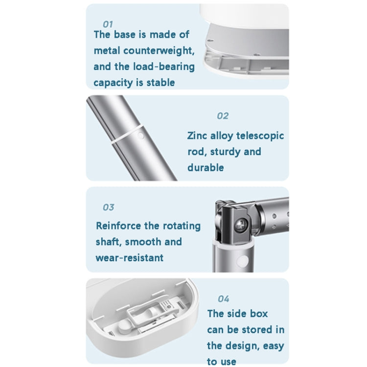 V8 Dual-Camera 360-Degree Rotating Light-Filling Live Stand, Spec: Holder + Remote + Storage Bag by buy2fix