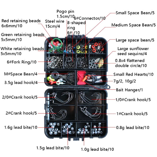 187 PCS / Set Road Squid Hook Accessories Set by buy2fix