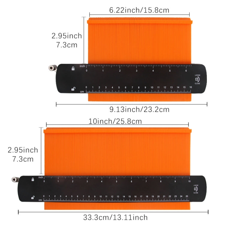 10 inch Widened Metal Profile Regular Utensils Contour With Lock - Measuring Tools by buy2fix | Online Shopping UK | buy2fix