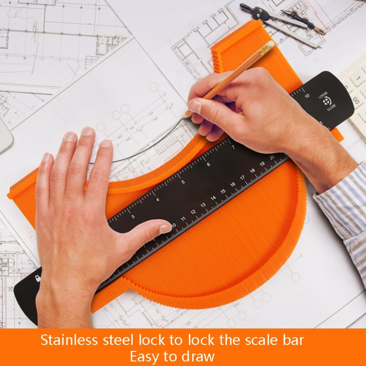 6 inch+10 inch+Straight Ruler+Pencil+Screwdriver Metal Profile Regular Utensils Contour With Lock by buy2fix