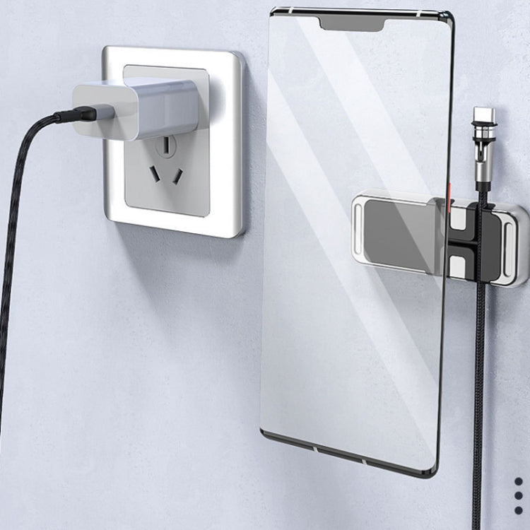 S15 Magnetic Aluminum Alloy Bracket Data Cable Storage Sticker Car Phone Holder(Silver) by buy2fix