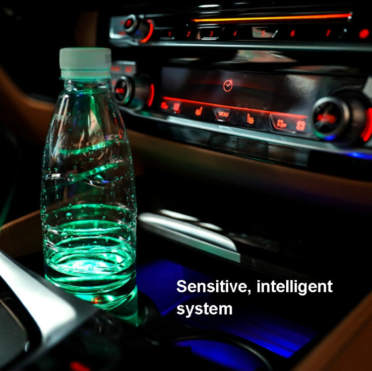 1 Pair 68mm LED Smart Light-Emitting Coaster Light Car Cup Slot Atmosphere Light(Brick) - Car Drink Holders by buy2fix | Online Shopping UK | buy2fix