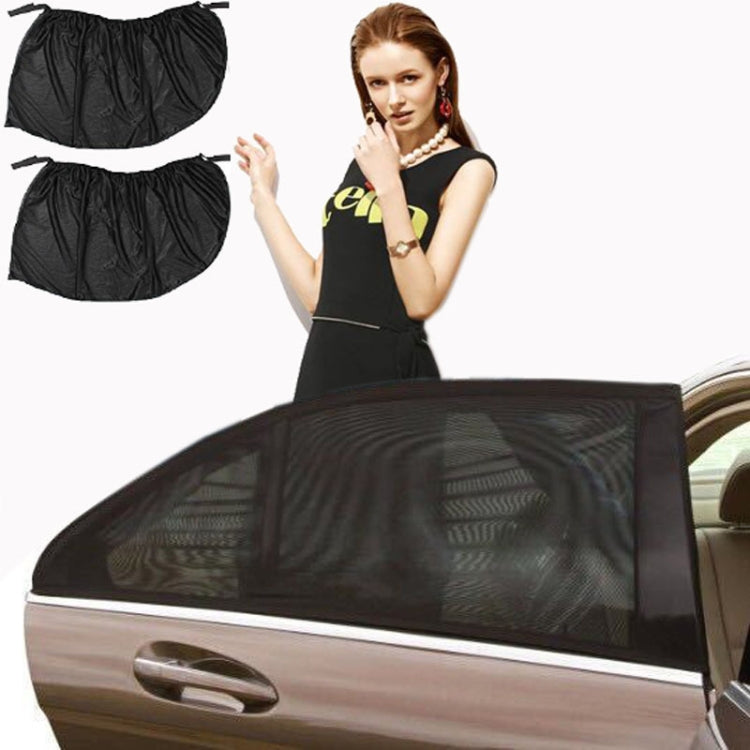 1 Pair Mesh Linen Car Adhesive Curtain Sunshade(Front Window) - Window Foils & Solar Protection by buy2fix | Online Shopping UK | buy2fix