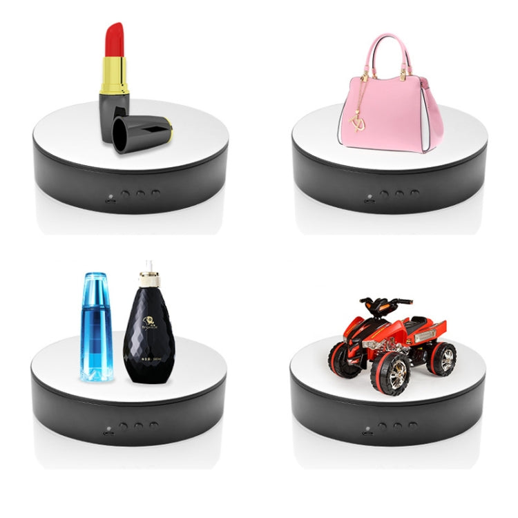 15cm Adjustable Speed Rotating Display Stand Props Turntable(White Velvet) - by buy2fix | Online Shopping UK | buy2fix