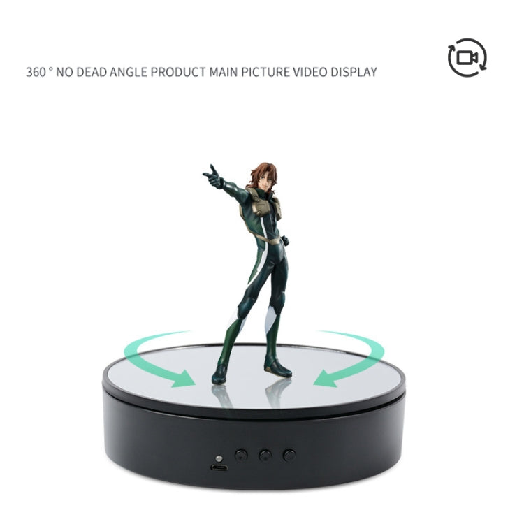 15cm Adjustable Speed Rotating Display Stand Props Turntable(White Velvet) - by buy2fix | Online Shopping UK | buy2fix