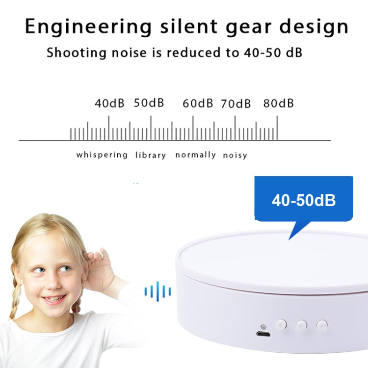 15cm Adjustable Speed Rotating Display Stand Props Turntable(White Velvet) - by buy2fix | Online Shopping UK | buy2fix