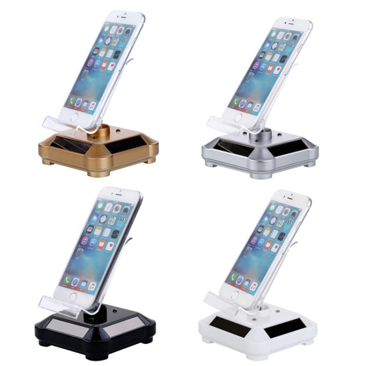 Solar Turntable Mobile Phone Stand Display Stand With Coloful Light(Silver) by buy2fix
