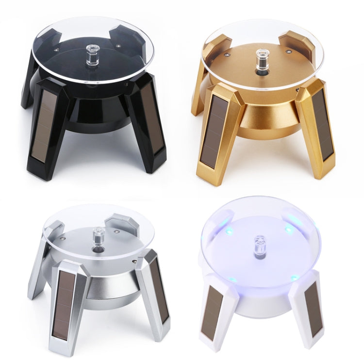 High-Footed UFO Solar 9cm 360 Rotating Display Stand Props Turntable(Black Blue Light) - by buy2fix | Online Shopping UK | buy2fix
