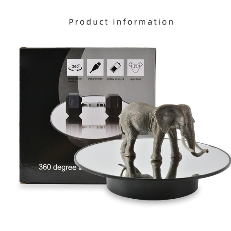 25cm USB Power Rotating Display Stand Video Shooting Props Turntable(Silver Mirror) by buy2fix