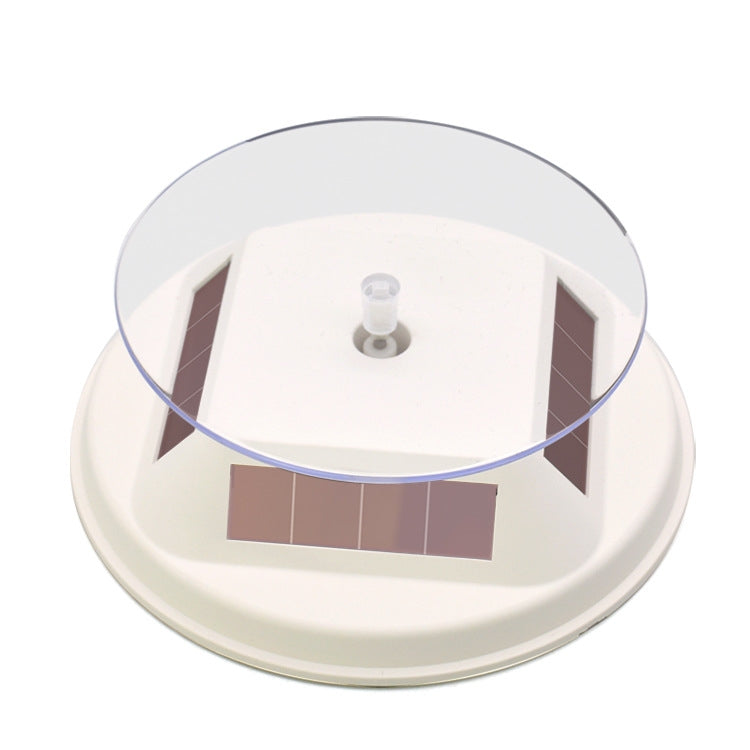 12cm Solar Rotating Display Stand Props Turntable(White) - by buy2fix | Online Shopping UK | buy2fix