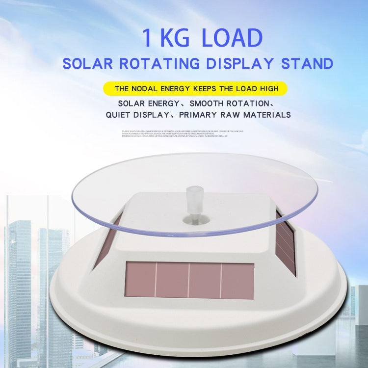 12cm Solar Rotating Display Stand Props Turntable(White) - by buy2fix | Online Shopping UK | buy2fix