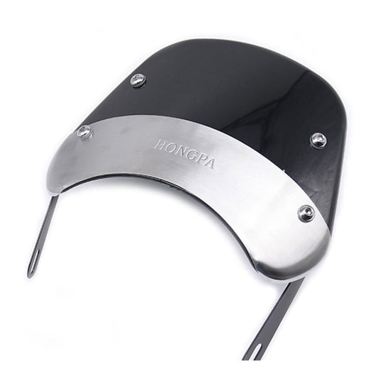 HONGPA DY-002 5-7 Inch Retro Motorcycle Modified PC Windshield(Black) by HONGPA