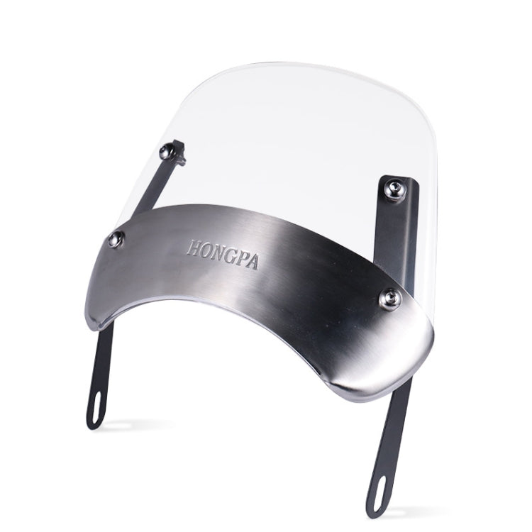 HONGPA DY-002 5-7 Inch Retro Motorcycle Modified PC Windshield(Transparent) - Others by buy2fix | Online Shopping UK | buy2fix