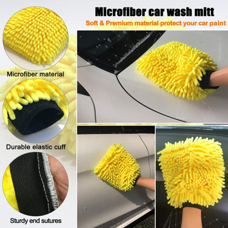11 PCS / Set Soft Detail Brush Waterproof Car Wash Gloves - Car washing supplies by buy2fix | Online Shopping UK | buy2fix