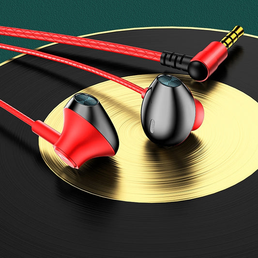 TS6800 3.5mm Metal Elbow Noise Cancelling Wired Game Earphone(Red) by buy2fix