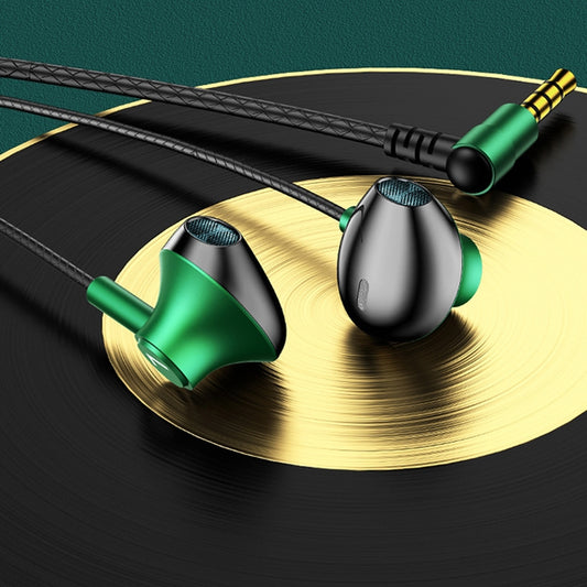 TS6800 3.5mm Metal Elbow Noise Cancelling Wired Game Earphone(Green) by buy2fix