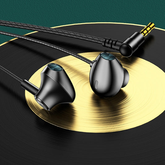 TS6800 3.5mm Metal Elbow Noise Cancelling Wired Game Earphone(Black) by buy2fix