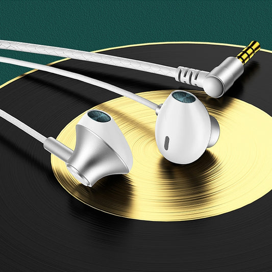 TS6800 3.5mm Metal Elbow Noise Cancelling Wired Game Earphone(Silver Gray) by buy2fix