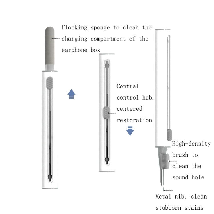 Q5 Bluetooth Earphone Telescopic Cleaning Pen Brush(White) - Other Accessories by buy2fix | Online Shopping UK | buy2fix