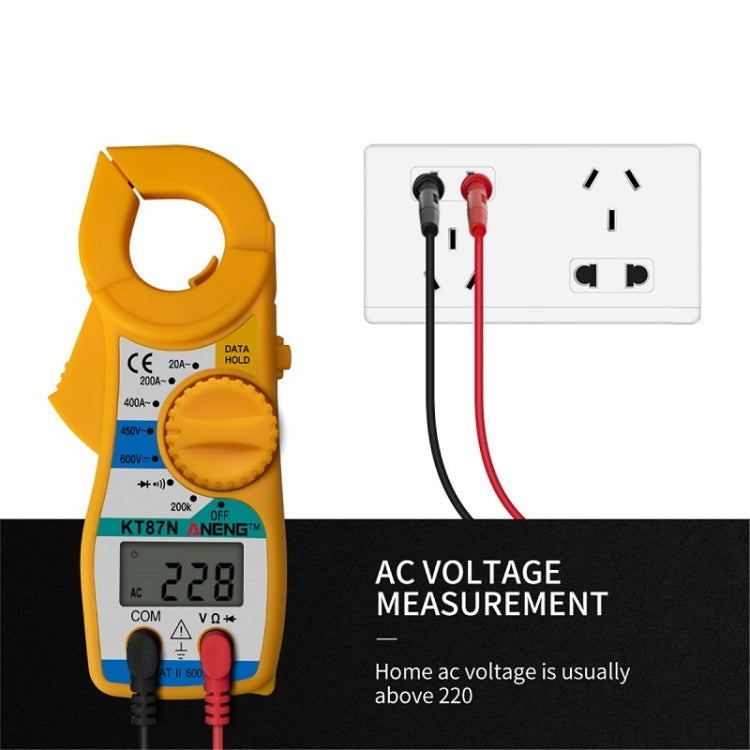 ANENG KT-87N Clamp Voltage And Current Measuring Multimeter(Yellow) - Digital Multimeter by ANENG | Online Shopping UK | buy2fix