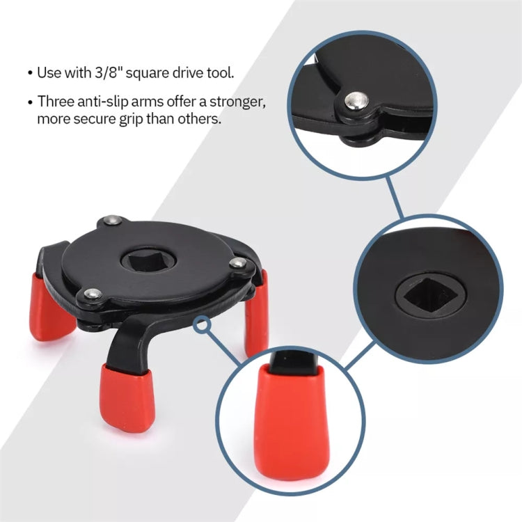 60-95mm Auto Car Repair Three Jaw Oil Filter Wrench Tool - Hand Tool Sets by buy2fix | Online Shopping UK | buy2fix