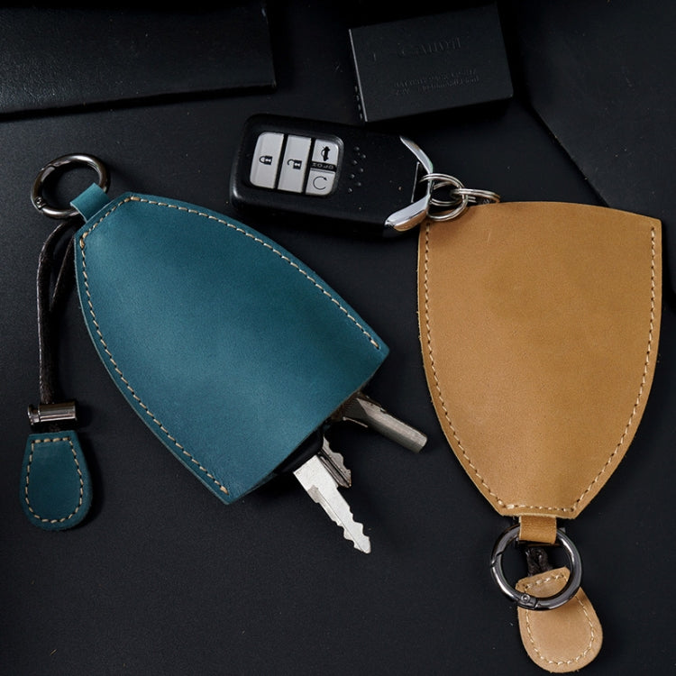 18Y-009 Vintage Handmade Leather Car Pull-Out Key Case(Plant Tanned Leather) - Car Key Cases by buy2fix | Online Shopping UK | buy2fix