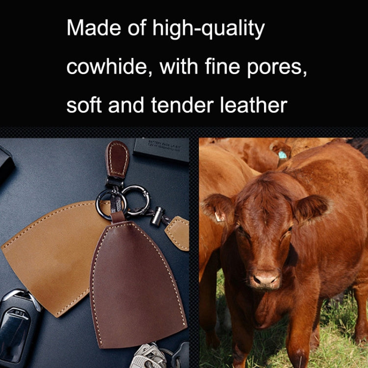 18Y-009 Vintage Handmade Leather Car Pull-Out Key Case(Oil Wax Skin Camel) by buy2fix