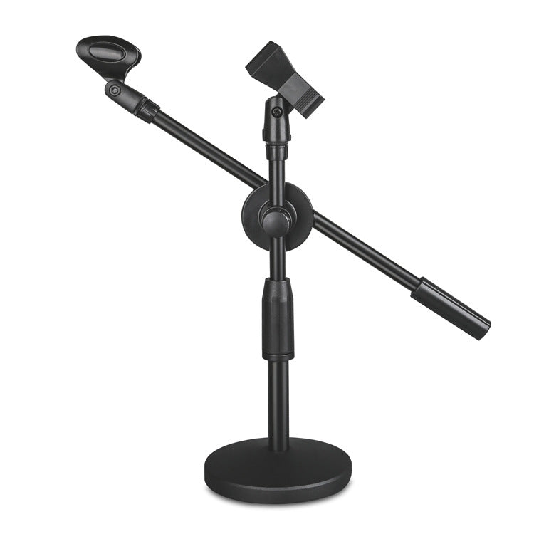 LKT-300 30-65cm Full Metal Disc Base Dual Microphone Stand,Size: 140mm Base - Stand by buy2fix | Online Shopping UK | buy2fix