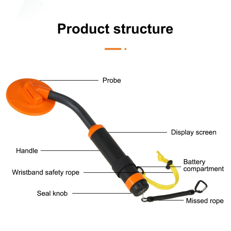 HS-07 Handheld Treasure Hunt Metal Detector Positioning Rod(Orange) - Metal Detector by buy2fix | Online Shopping UK | buy2fix
