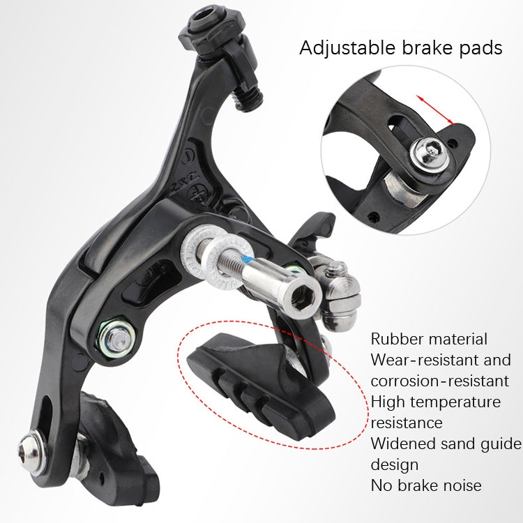 Meroca Bicycle Aluminum Alloy C Brake, Color: Black Front+Rear by MEROCA