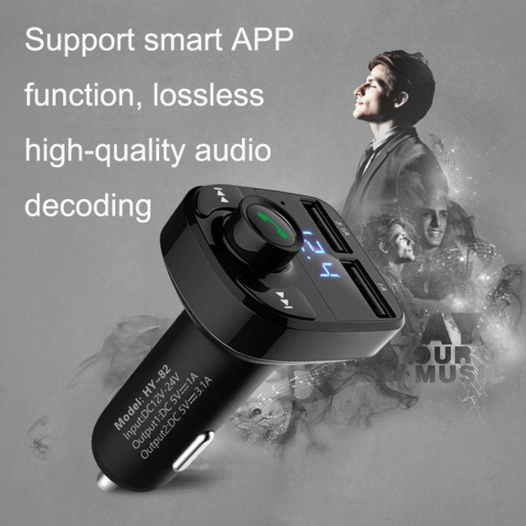 HY82 Car MP3 Bluetooth Receiver Dual USB Car Charger, Specification: Fast Charge Version - Car Charger by buy2fix | Online Shopping UK | buy2fix