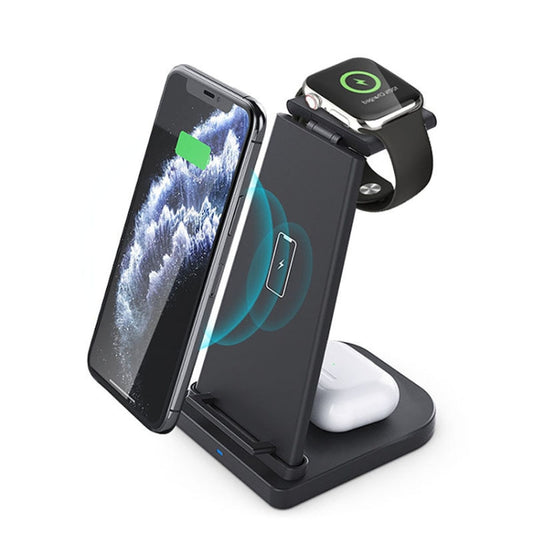 QGeeM QG-WC05 3 In 1 Portable Detachable Wireless Charger(Black) by QGeeM