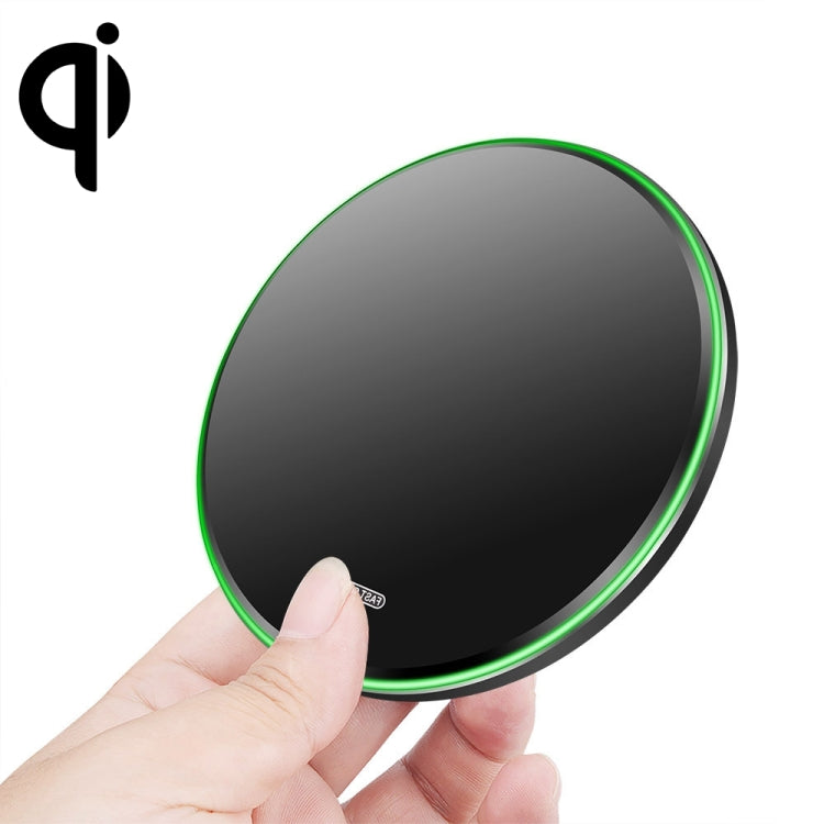 20W QI Metal Mirror Ultra-thin Wireless Charger(Black) - Wireless Charger by buy2fix | Online Shopping UK | buy2fix