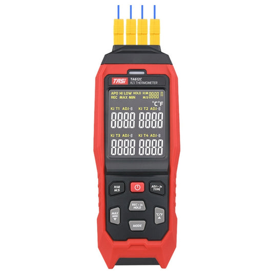 TASI Contact Temperature Meter K-Type Thermocouple Probe Thermometer, Style: TA612C 4 Channels - Thermostat & Thermometer by TASI | Online Shopping UK | buy2fix