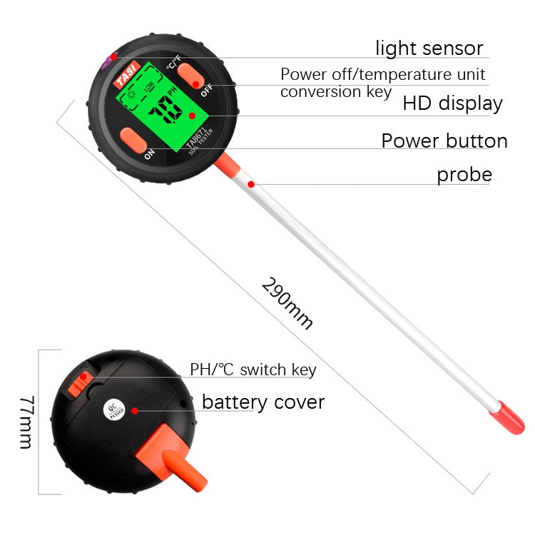 TASI Soil Test Instrument PH Test Pen Home PH Test Instrument, Specification: TA8672 - PH & Moisture Meter by TASI | Online Shopping UK | buy2fix